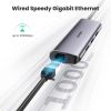 Slika USB Hub 3.0 3-port UGREEN, USB-C, 1xRJ45, sivi