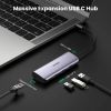 Slika USB Hub 3.0 3-port UGREEN, USB-C, 1xRJ45, sivi