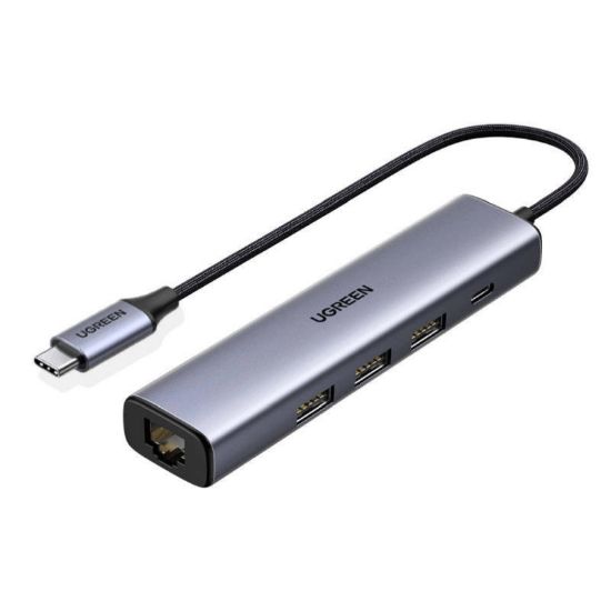 Slika USB Hub 3.0 3-port UGREEN, USB-C PD, 1xRJ45