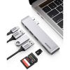 Slika USB Hub 3.0 3-port UGREEN, Dual USB-C, TF/SD, USB-C (Ž), za MacBook Pro/Air, sivi