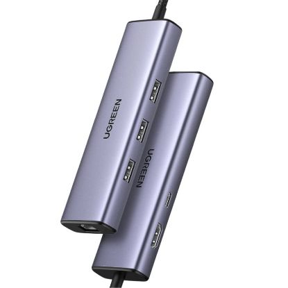 Slika USB Hub 3.0 3-port UGREEN, USB-C, HDMI, RJ45, PD
