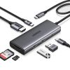 Slika USB Hub 3.2 2-port UGREEN 7-u-1 Hub, USB-C, HDMI 4K 30Hz, čitač kartica SD/TF, PD, sivi