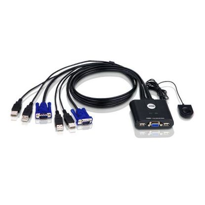 Slika ATEN 2-port USB VGA KVM Switch sa kablovima (CS22U)