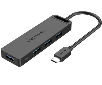 Slika USB Hub 3.0 4-port Vention USB-C , Black 0,15m