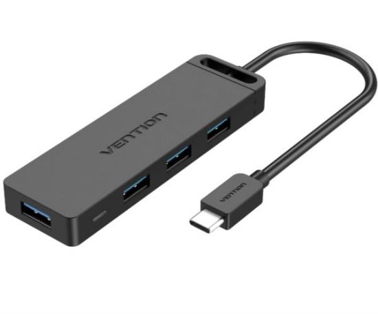 Slika USB Hub 3.0 4-port Vention USB-C , Black 0,15m