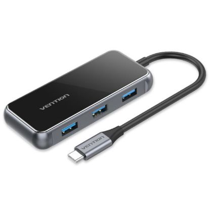 Slika Vention USB-C to HDMI, USB3.0 x3, RJ45, PD Docking Station 0.15m Gray