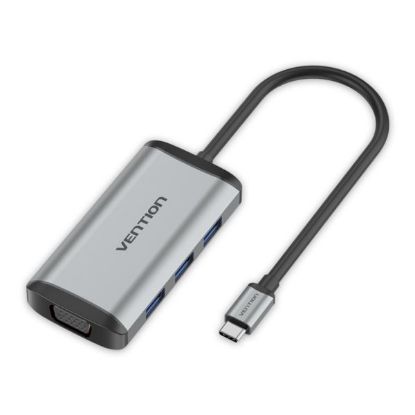 Slika Vention Multi-function USB-C to HDMI + VGA, USB3.0 x3, PD Docking Station, 0.15m