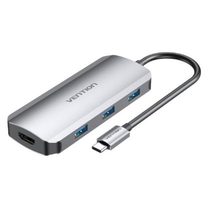 Slika Vention USB-C to HDMI, USB3.0 x3, PD Docking Station 0,15m