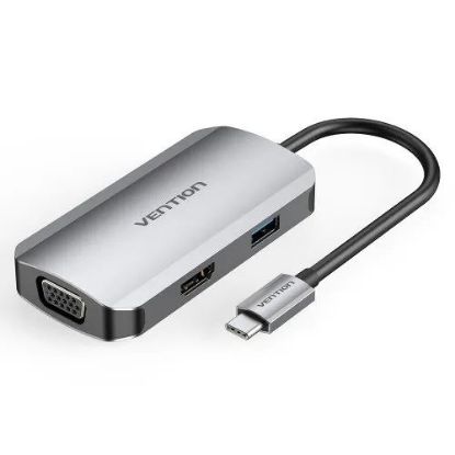 Slika Vention USB-C to HDMI + VGA, USB 3.0 PD Docking Station 0,15m