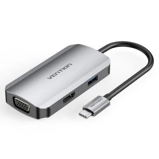 Slika Vention USB-C to HDMI + VGA, USB 3.0 PD Docking Station 0,15m