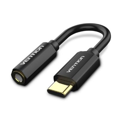 Slika USB-C na 3.5mm, M/F Vention Audio Cable, 0.1m, Black Metal Type