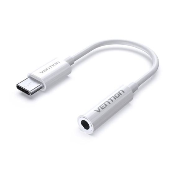 Slika USB-C na 3.5mm, M/F Vention Earphone Jack Adapter, 0.1m, White