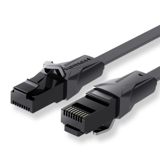 Slika Patch kabel Cat 6 UTP  2.0 m, crni, Vention Flat 