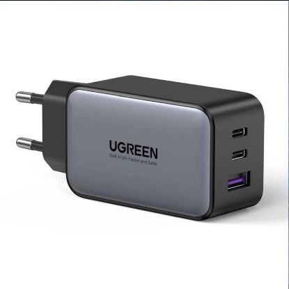 Slika USB punjač zidni UGREEN 65W, 1xUSB-A, 2xUSB-C, GaN II Tech, QC4.0+, PD3.0, crni