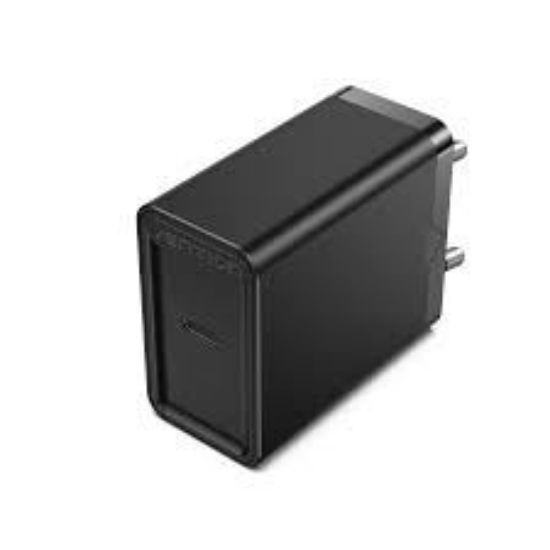 Slika USB punjač zidni Vention 1-port USB-C (20W) EU-Plug, Black