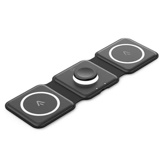 Slika Vention 3-in-1 15W Wireless Charging Pad with MagSafe and LED Night Light Black