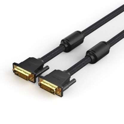 Slika DVI cable DVI-D - DVI-D dual link  5 m, Vention Cotton Braided, Black