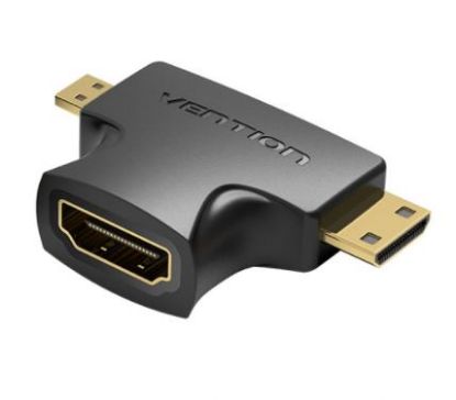 Slika HDMI M Micro + Mini - HDMI F 2 in 1 adapter Vention, Black