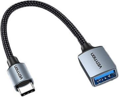 Slika USB 3.0 TIP C-A M/F Vention OTG Cable 0.15m Gray Aluminum Alloy Type