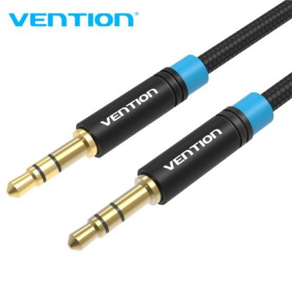 Slika Kabel 3.5mm Jack M/M  1,0 m Vention Cotton Braided, Black