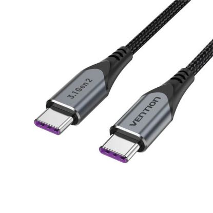 Slika USB 3.1 Gen2 TIP C-C M/M 1.0 m, Vention 5An Gray Aluminum Alloy Type