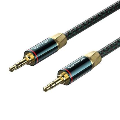 Slika Kabel 3.5mm Jack M/M  1,0 m Vention Cotton Braided Green Copper
