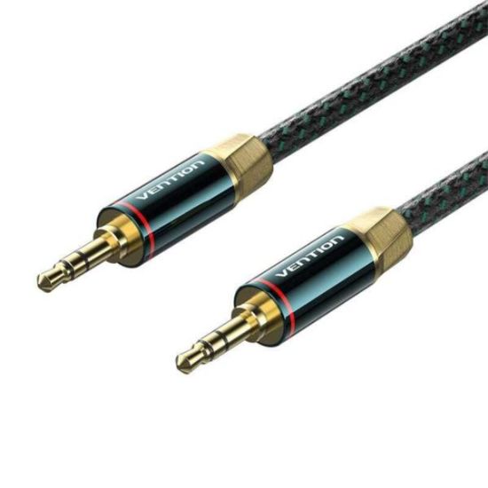 Slika Kabel 3.5mm Jack M/M  1,0 m Vention Cotton Braided Green Copper