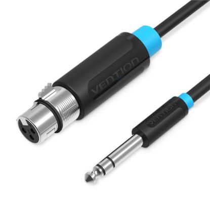 Slika Kabel 6.5mm M to XLR F  5,0 m Vention Audio Cable, Black