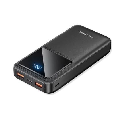 Slika Power bank Vention, 20.000mAh, Micro-USB USB-C USB-A USB-A, 22.5W, Bleck, LED Display
