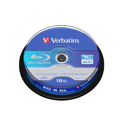 Slika Blu-Ray Verbatim BD-R DL 6× 50GB White Blue Surface Scratch Guard Plus 10 pack spindle, 43746