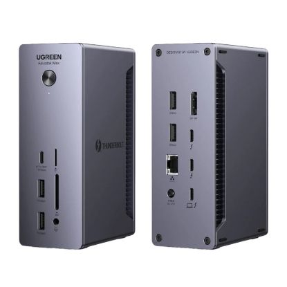 Slika UGREEN Revodok Max 13u1, DisplayPort, Thunderbolt 4, USB-C, RJ45, čitač kartica TF/SD, 3.5mm