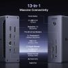 Slika UGREEN Revodok Max 13u1, DisplayPort, Thunderbolt 4, USB-C, RJ45, čitač kartica TF/SD, 3.5mm