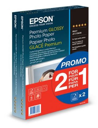 Slika Epson S042167, Premium sjajni foto papir, A4, 2x40