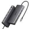 Slika USB Hub 3.2 4-port UGREEN 13 in1, USB-C na DP 4K 60, 2x HDMI 4K60, USB-C PD 100W, USB-C, 4x USB-A, RJ45, 3.5mm, SD/TF