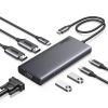 Slika USB Hub 4-port UGREEN 8 in1, Revdok, USB-C na HDMI 4K60, HDMI 4K 30, VGA, USB-C PD 100W, 2x USB-C, 2x USB-A