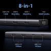 Slika USB Hub 4-port UGREEN 8 in1, Revdok, USB-C na HDMI 4K60, HDMI 4K 30, VGA, USB-C PD 100W, 2x USB-C, 2x USB-A