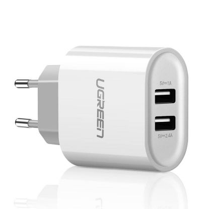 Slika USB punjač zidni UGREEN 17W, 2×USB-A, bijeli