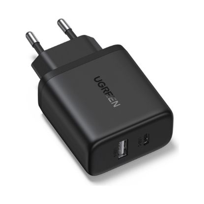 Slika USB punjač zidni UGREEN 20W, USB-A, USB-C, QC 4.0+, crni