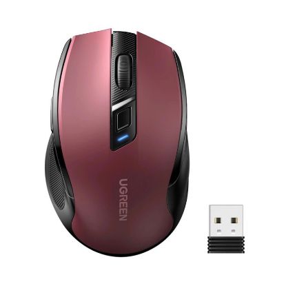 Slika UGREEN MU006 ergonomski, bluetooth, RF, USB, crveni