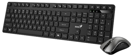 Slika Genius KM-8216S, bež. tipkovnica + miš, crna