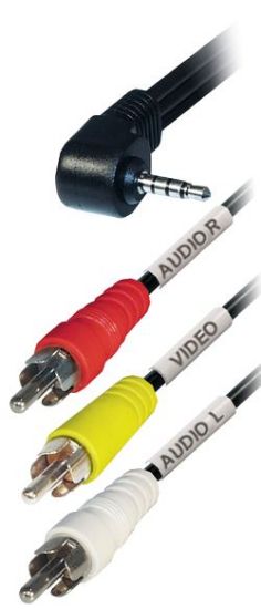 Slika Kabel 1x 3.5mm 4-pin Jack M kutni - 3x RCA Plug  2,0 m Transmedia