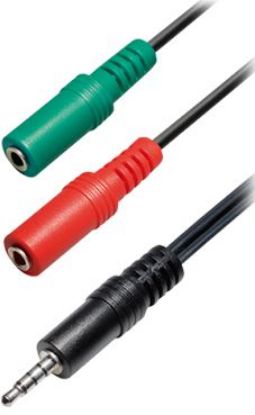 Slika Kabel 3.5mm Jack M, 2x 3.5mm Jack F  0,2 m Transmedia Headset adapter AI11-L