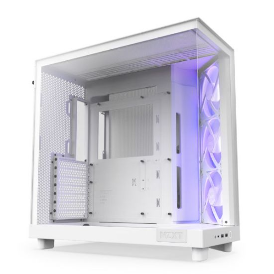 Slika NZXT H6 Flow RGB, bijelo bez napajanja, ATX