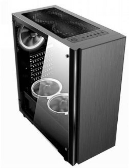 Slika NaviaTec Master V2 Gaming Case, Tempered Glass Panel, 3x Black fans