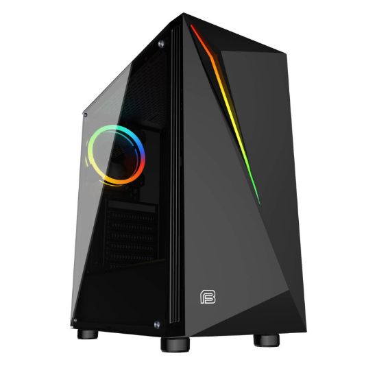 Slika Bit Force RIPPER RGB-2 Midi Tower RGB Gaming PC ATX kućište bez napajanja, crno