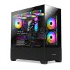 Slika Bit Force SPARK ARGB-TG3 Midi Tower ARGB Gaming PC ATX kućište bez napajanja, crno