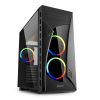 Slika Sharkoon NIGHT SHARK RGB Midi-Tower ATX kućište bez napajanja, prozirna bočna stranica, RGB prednji/stražnji ventilatori 3×120mm, crno