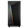 Slika Sharkoon REV100 Midi-Tower ATX kućište bez napajanja, prozirna bočna stranica, prednji/stražnji RGB ventilator 2×120mm, crno