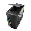 Slika Sharkoon REV100 Midi-Tower ATX kućište bez napajanja, prozirna bočna stranica, prednji/stražnji RGB ventilator 2×120mm, crno