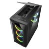 Slika Sharkoon REV200 Midi Tower ATX kućište bez napajanja, prozirna bočna stranica, prednji/stražnji RGB ventilatori 5×120mm, crno
